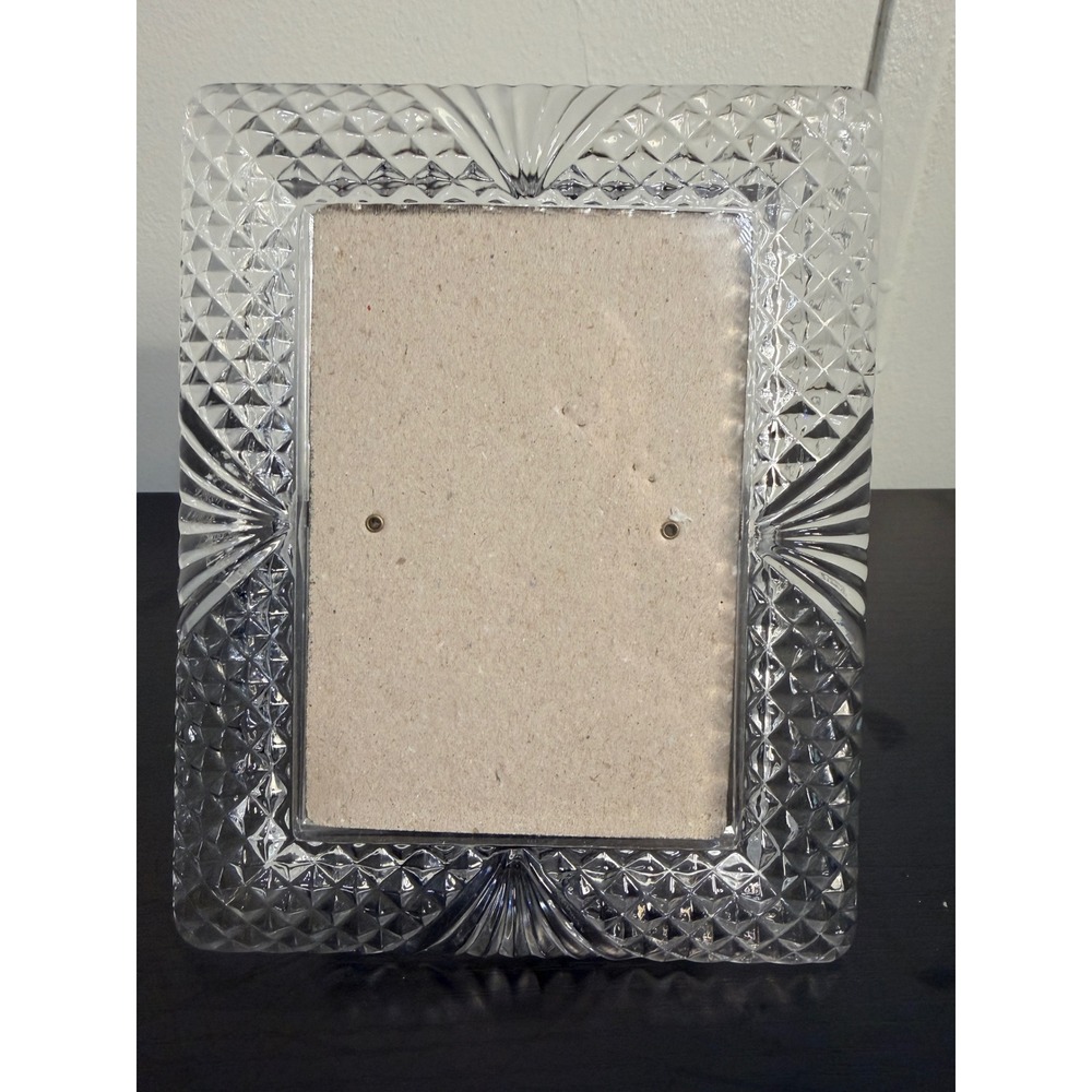 Shannon Lead Crystal Picture Photo Frame 5x7 Diamond Cut Sunburst Glass Ireland